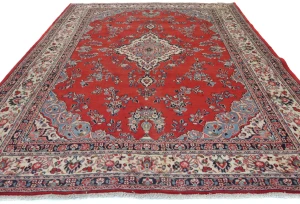 Vintage Red Floral Traditional 9X12 Hamedan Persian Rug