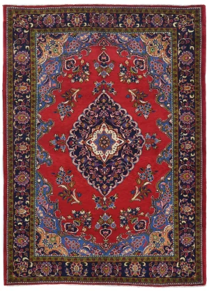 Vintage Red Traditional Floral 7X10 Viss Persian Rug