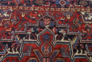 Vintage Red Geometric 6'6X8'11 Heriz Persian Oriental Rug
