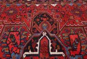Vintage Red Floral Traditional 10x13 Heriz Persian Rug