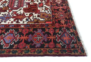 Vintage Red Floral Traditional 10x13 Heriz Persian Rug