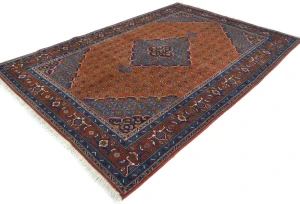Vintage Orange Traditional 6'7X9'4 Tabriz Persian Rug