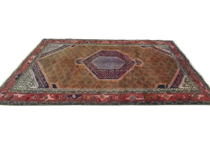 Vintage Orange Traditional 6X9 Ardabil Persian Rug