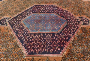 Vintage Orange Traditional 6X9 Ardabil Persian Rug