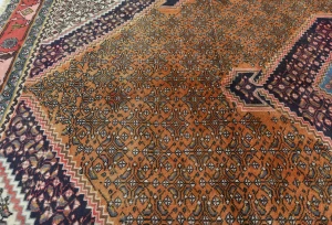 Vintage Orange Traditional 6X9 Ardabil Persian Rug