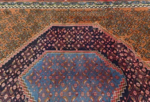 Vintage Orange Traditional 6X9 Ardabil Persian Rug