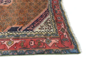Vintage Orange Traditional 6X9 Ardabil Persian Rug