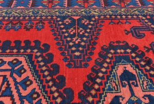 Vintage Red Tribal Geometric 7X10 Viss Persian Rug