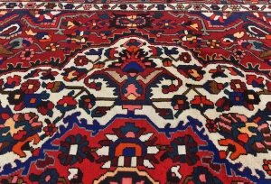 Vintage Red Floral 9X12 Bakhtiari Persian Oriental Rug