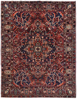 Semi Antique Rusty Red Floral 10X13 Bakhtiari Persian Rug