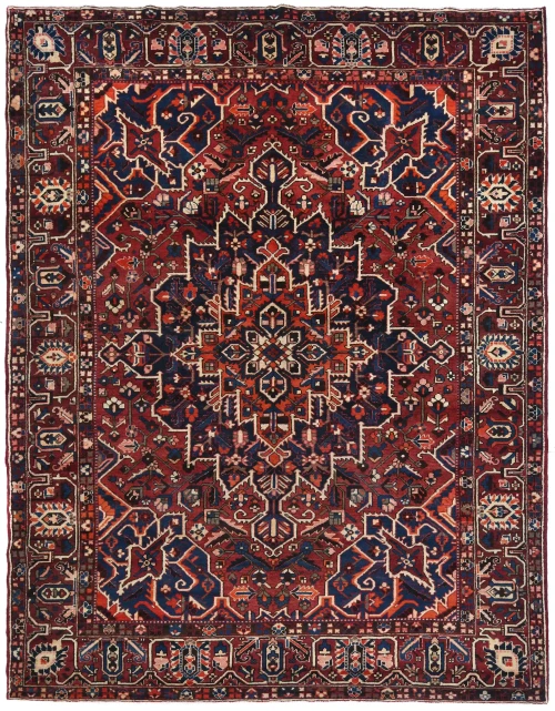 Semi Antique Rusty Red Floral 10X13 Bakhtiari Persian Rug