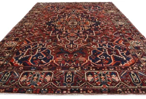 Semi Antique Rusty Red Floral 10X13 Bakhtiari Persian Rug