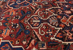 Semi Antique Rusty Red Floral 10X13 Bakhtiari Persian Rug