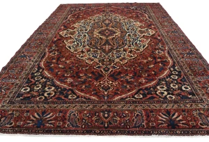 Semi Antique Red Floral 9'10X12'6 Bakhtiari Persian Rug