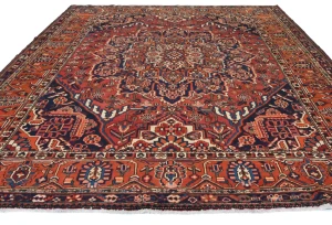 Vintage Red Floral 10'6X11'7 Bakhtiari Persian Rug