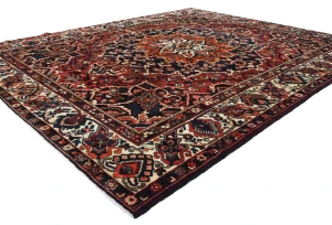 Semi Antique Red Floral 10X12 Bakhtiari Persian Rug