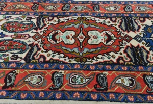 Vintage Cream Tribal 2'6X9'1 Heriz Persian Runner Rug