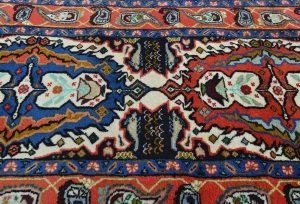 Vintage Cream Tribal 2'6X9'1 Heriz Persian Runner Rug