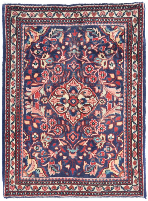 Vintage Plum Floral Traditional 2X3 Kashan Persian Rug