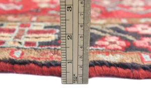 Vintage Red Floral Traditional 4X6 Hamedan Persian Rug