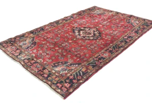 Vintage Red Floral Traditional 4X6 Hamedan Persian Rug
