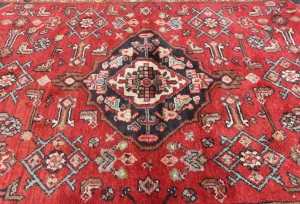 Vintage Red Floral Traditional 4X6 Hamedan Persian Rug