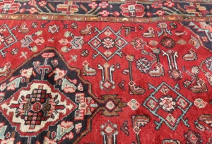 Vintage Red Floral Traditional 4X6 Hamedan Persian Rug