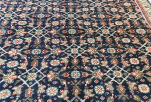 Vintage Purple-navy Floral 3'6X4'3 Mahal Persian Rug