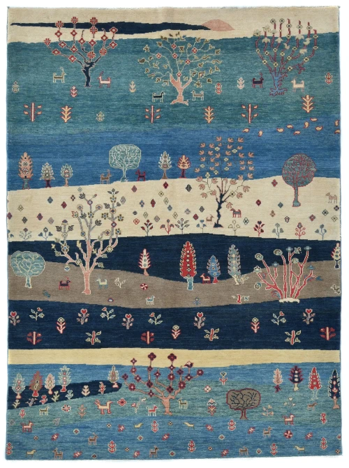 Multicolored Pictorial 6X9 Gabbeh Oriental Oriental Rug