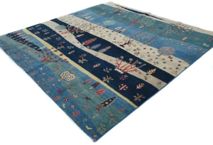 Multicolored Tribal 8X8 Gabbeh Oriental Square Rug