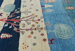 Multicolored Tribal 8X8 Gabbeh Oriental Square Rug