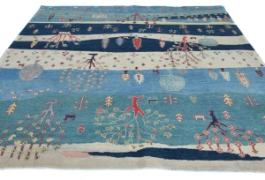Multicolored Tribal 8X8 Gabbeh Oriental Square Rug