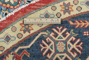 Red Geometric Tribal 9X9 Kazak Oriental Round Rug