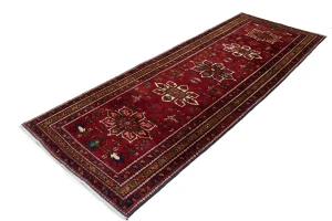 Vintage Red Floral 3'6X10' Goravan Persian Runner Rug