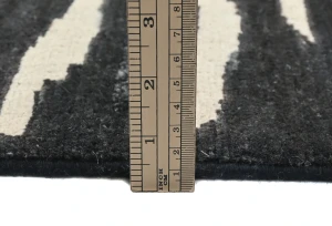 Black & Cream Abstract Modern 6X8 Kazak Pakistan Rug