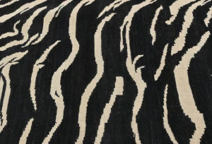 Black & Cream Abstract Modern 6X8 Kazak Pakistan Rug