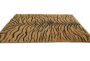 Beige & Black Abstract Modern 6X8 Kazak Pakistan Rug