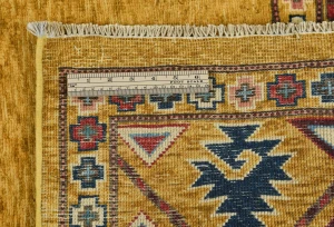 Gold Geometric Modern 6X9 Kazak Pakistan Rug