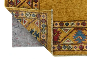 Gold Geometric Modern 6X9 Kazak Pakistan Rug