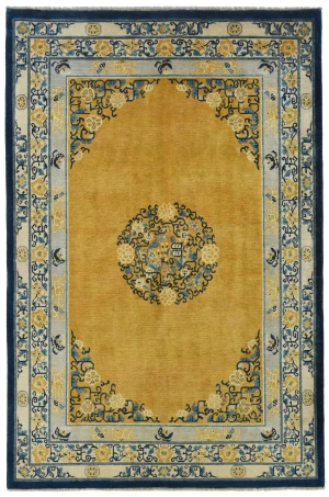 Gold Floral Modern 6X8 Kazak Pakistan Rug