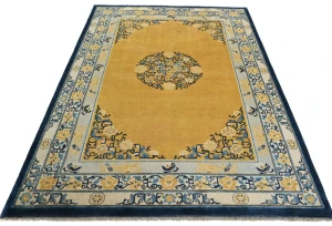 Gold Floral Modern 6X8 Kazak Pakistan Rug