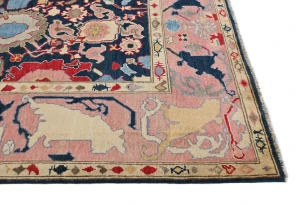 Dark Navy Floral Modern 5'2X6'4 Kazak Pakistan Rug