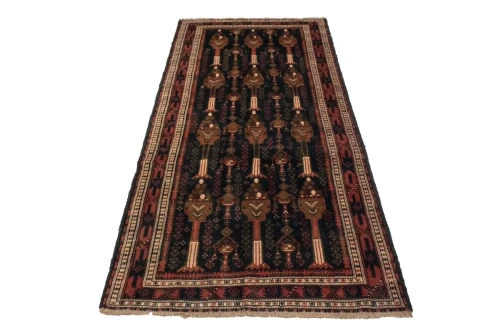 Vintage Rusty Red Tribal 4'6X10 Balouch Persian Runner Rug