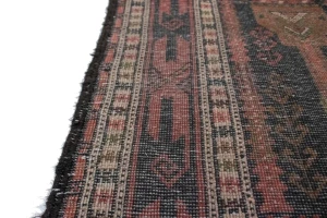 Vintage Rusty Red Tribal 4'6X10 Balouch Persian Runner Rug