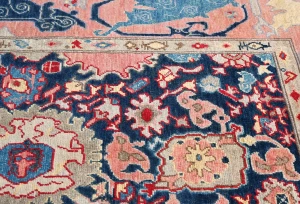 Dark Navy Floral Modern 5X7 Kazak Pakistan Rug