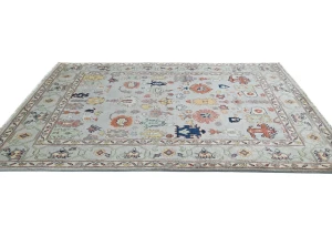 Gray Floral Modern 5X7 Kazak Pakistan Rug