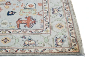 Gray Floral Modern 5X7 Kazak Pakistan Rug
