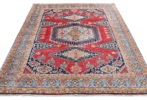 Red Geometric Modern 4'11X6'2 Kazak Pakistan Rug
