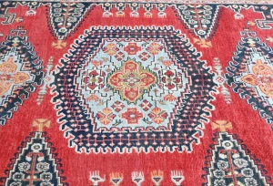 Red Geometric Modern 4'11X6'2 Kazak Pakistan Rug