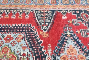 Red Geometric Modern 4'11X6'2 Kazak Pakistan Rug
